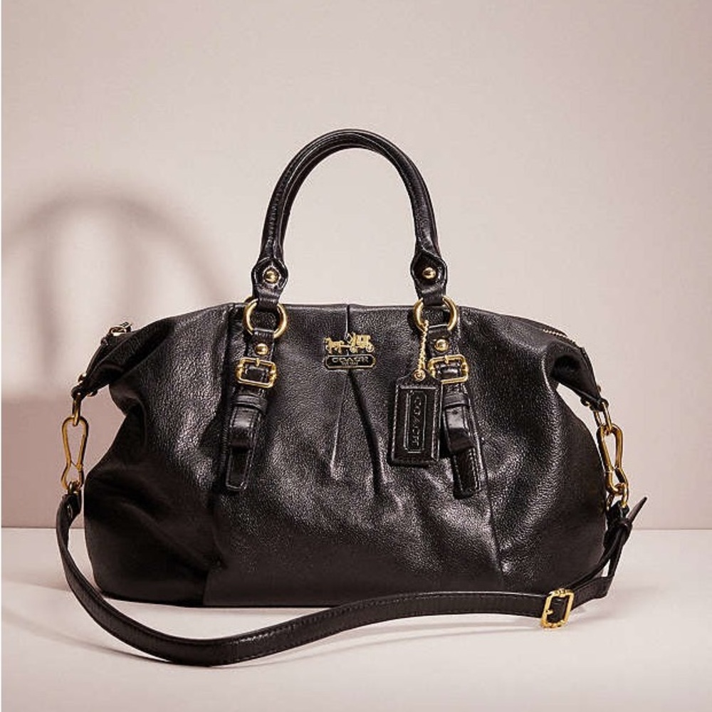 Coach Black Leather Satchel Bag